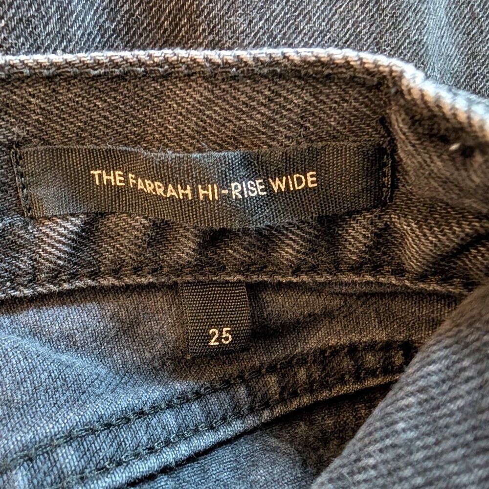 Denim Forum The Farrah Hi-rise Wide Jean Black Size 25 Aritzia Denim - Picture 4 of 9